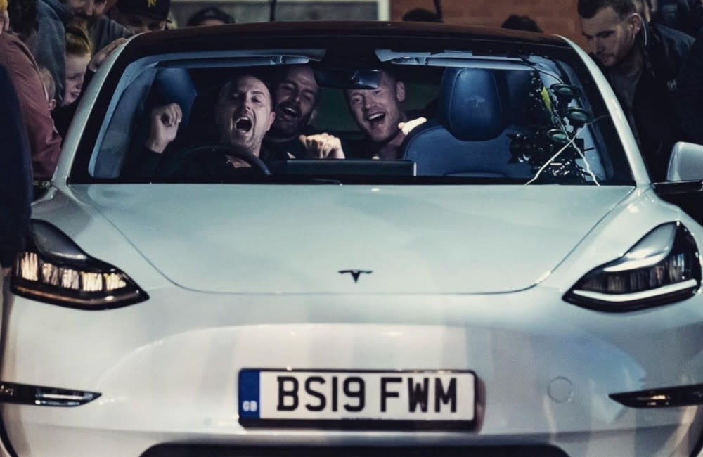 Chris Harris, Paddy McGuinness, Freddie Flintoff on the Top Gear set credit:Bang Showbiz