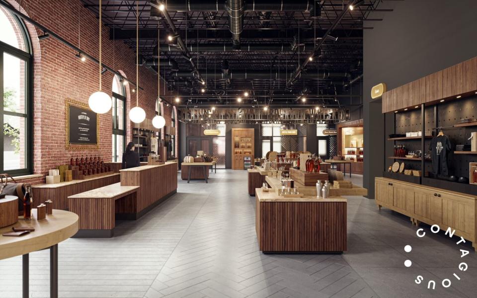 A rendering of the retail space inside the renovated Angel's Envy distillery in downtown Louisville. Provided in July 2021.