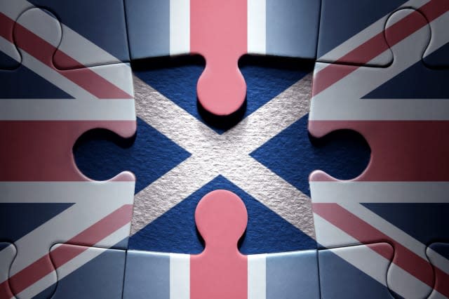 Scottish independence jigsaw puzzle concept