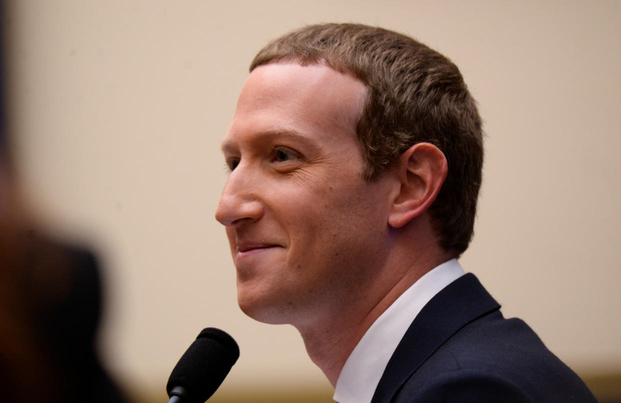 Facebook Chairman and CEO Mark Zuckerberg at a House Financial Services Committee hearing on Capitol Hill in Washington, U.S., October 23, 2019. REUTERS/Erin Scott