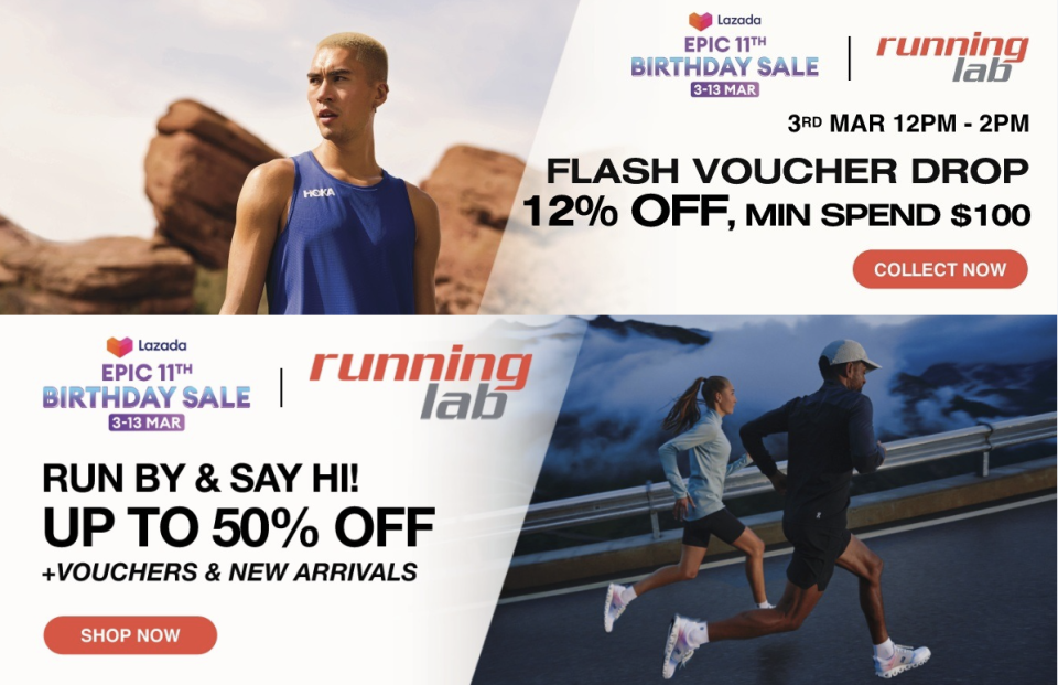 Shop Running Lab's 3.3 Sale. PHOTO: Lazada