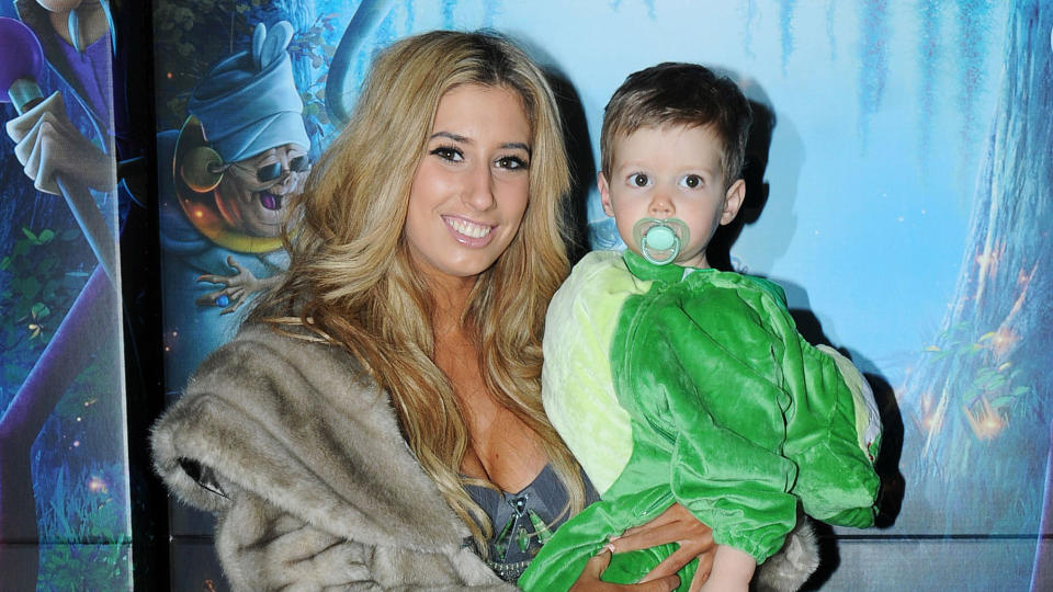 Stacey Solomon gave birth to Zachary in 2008, a year before her rise to fame on The X Factor. (Getty)