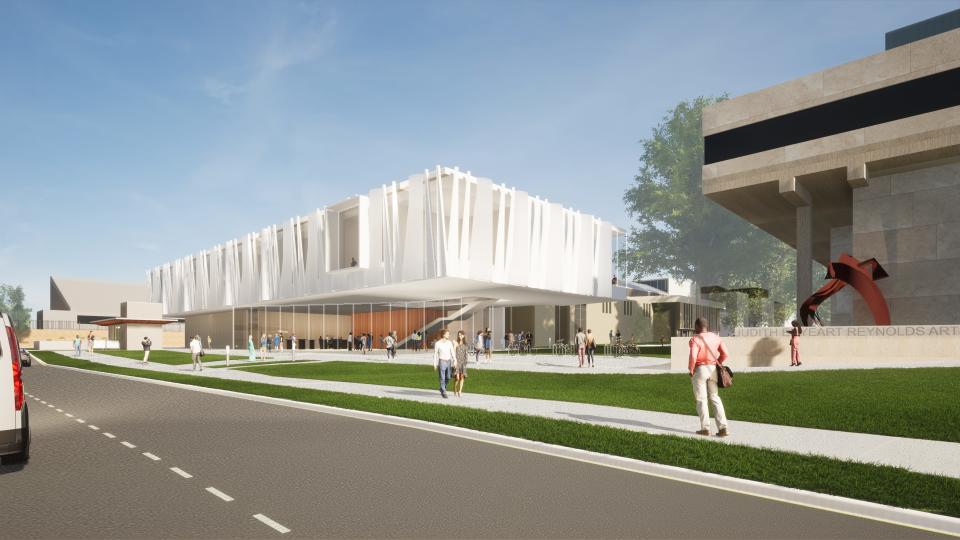Rendering of Missouri State University's new "front porch" to be created in place of the Art Annex as made possible by the biggest one-time, single gift donation in university history.