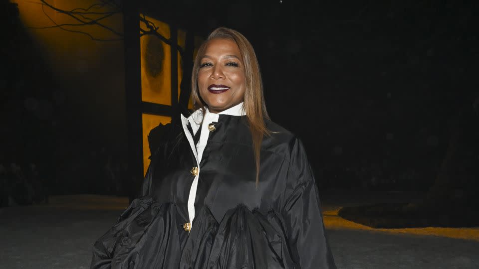 Queen Latifah attends the Thom Browne runway show on February 14. - Gilbert Flores/WWD/Getty Images