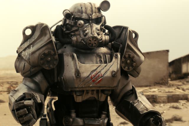 <p>Amazon Prime Video</p> The power armor in 'Fallout'.