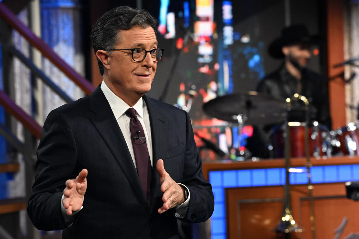 Donald Trump 'endorses' Stephen Colbert's show on a Times Sqjuare billboard