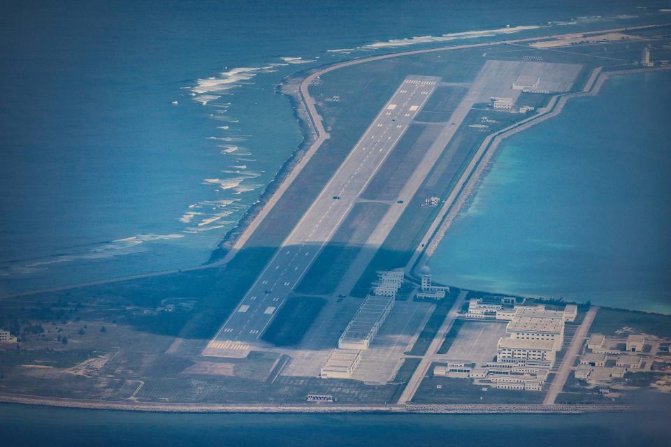 Military base on Subi Reef in the Spratly Islands South China Sea