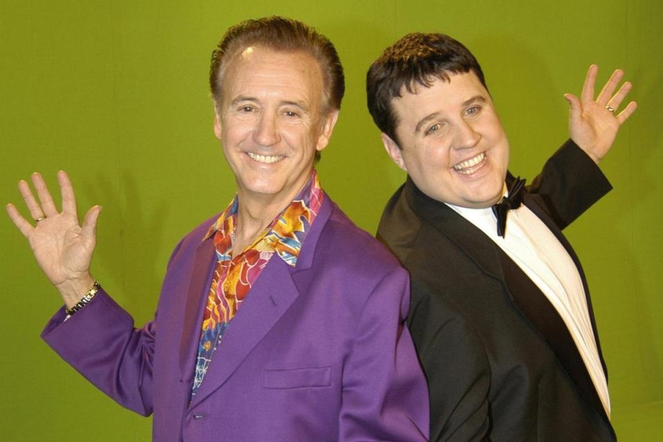 Peter Kay (R) with singer Tony Christie during the filming of the music video of the Christie hit Is This The Way To Amarillo? The hit video was filmed for Red Nose Night Live '05 (Comic Relief/PA )