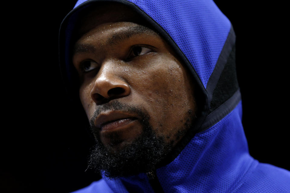 Kevin Durant said he doesn't 'need anything in this basketball world to fulfill" him. (Getty)