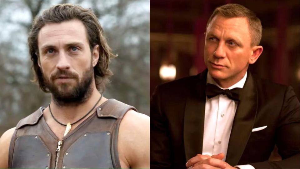 Aaron Taylor Johnson as Kraven and Daniel Craig as James Bond