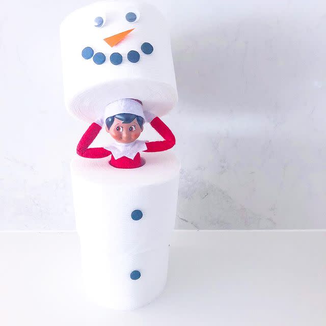 13) Elf on the Shelf as a snowman