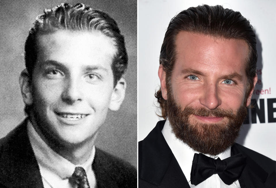 <p>Even in his 1993 senior yearbook photo from Germantown Academy in Fort Washington, Pa., Bradley Cooper — aka the voice of Rocket — had perfected his slicked-back hairstyle. (Photo: Seth Poppel/Yearbook Library/Getty Images) </p>