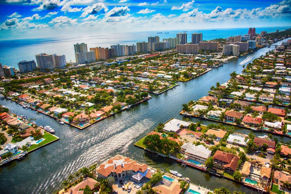 Rising ocean levels could significantly harm communities such as Pompano Beach, along the Intracoastal Waterway in Broward County, Florida.