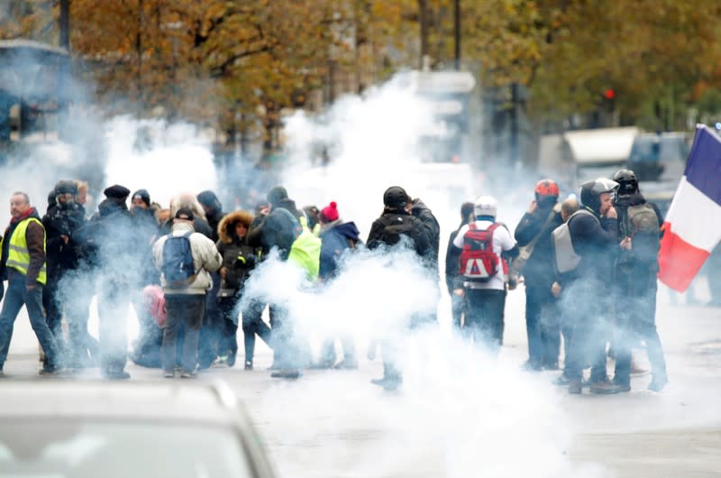 Demonstration marking the first anniversary of the "yellow vests" movement in Paris