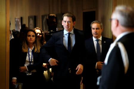 Austrian's Foreign Minister Sebastian Kurz arrives at the EC headquarters ahead of a meeting with European Commission President Jean-Claude Juncker in Brussels, Belgium, October 19, 2017. REUTERS/Dario Pignatelli