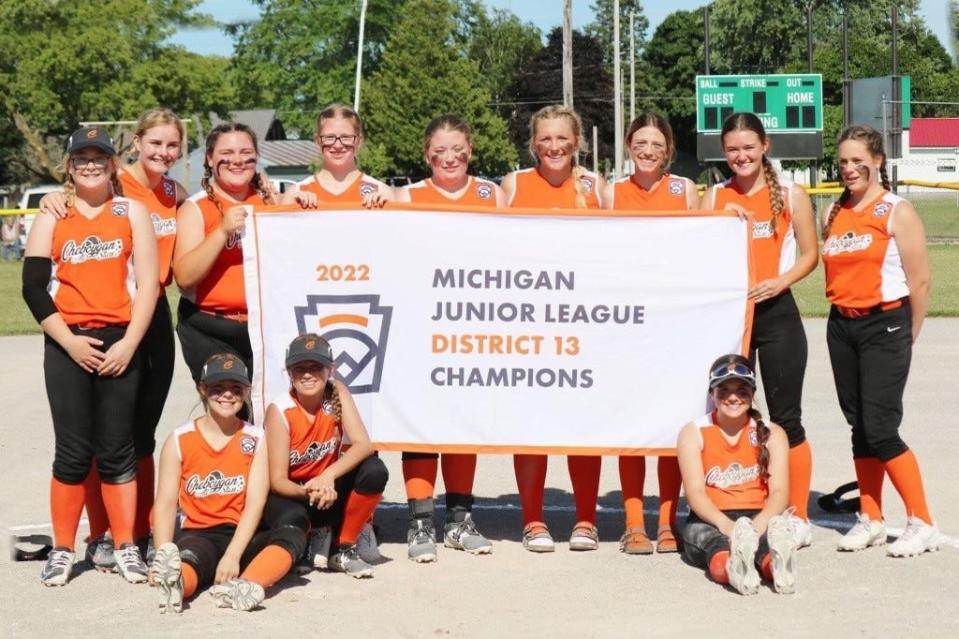 The Cheboygan Little League Junior Girls (13-14) softball team captured a District 13 title with a victory over Tri Rivers on Friday, July 1.