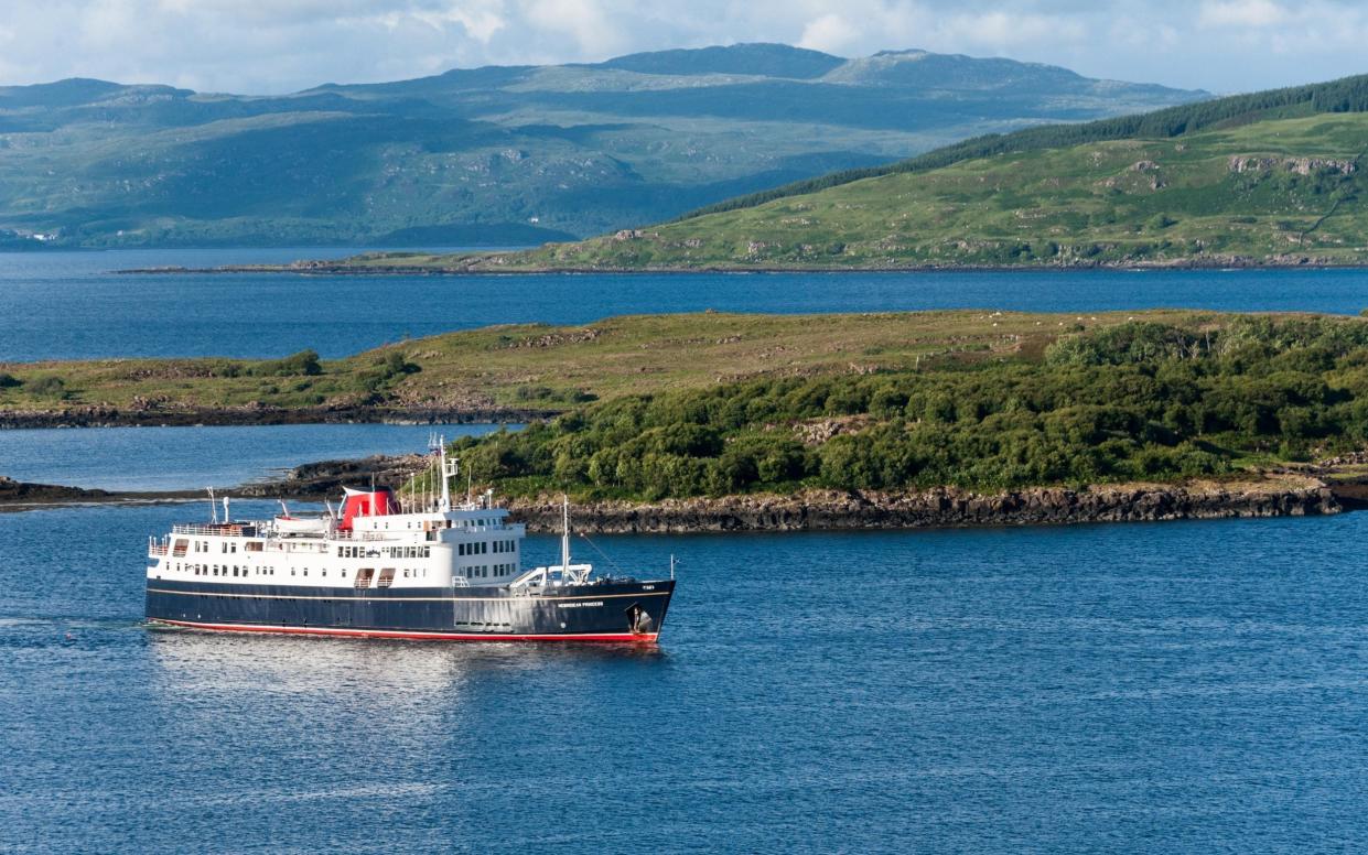 The Hebridean Princess off the island of Mull