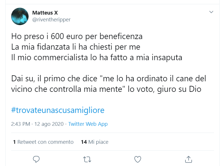 Usciti allo scoperto, i consiglieri hanno svelato i motivi per i quali avrebbero richiesto l'aiuto economico. Gli utenti hanno colto la palla al balzo e con l'hastag ##trovateunascusamigliore hanno invitato i "furbetti del bonus" a trovare una migliore giustificazione al loro comportamento contrario a ogni etica.