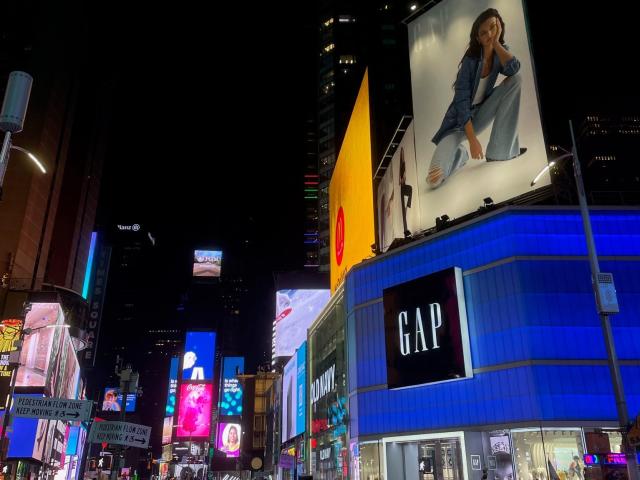 Times Square NYC @gap store ready for todays launch!! It feels