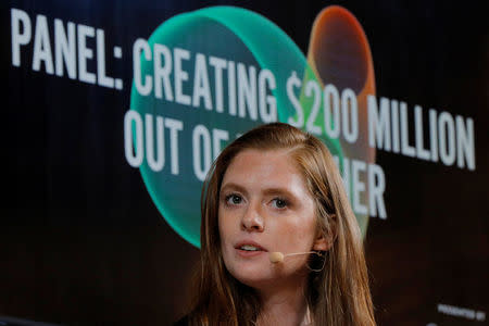 Kathleen Breitman, co-founder & CEO of Tezos, participates in the panel discussion "Creating $200 Million Out of the Ether" at the 2017 Forbes Under 30 Summit in Boston, Massachusetts, U.S., October 2, 2017. REUTERS/Brian Snyder