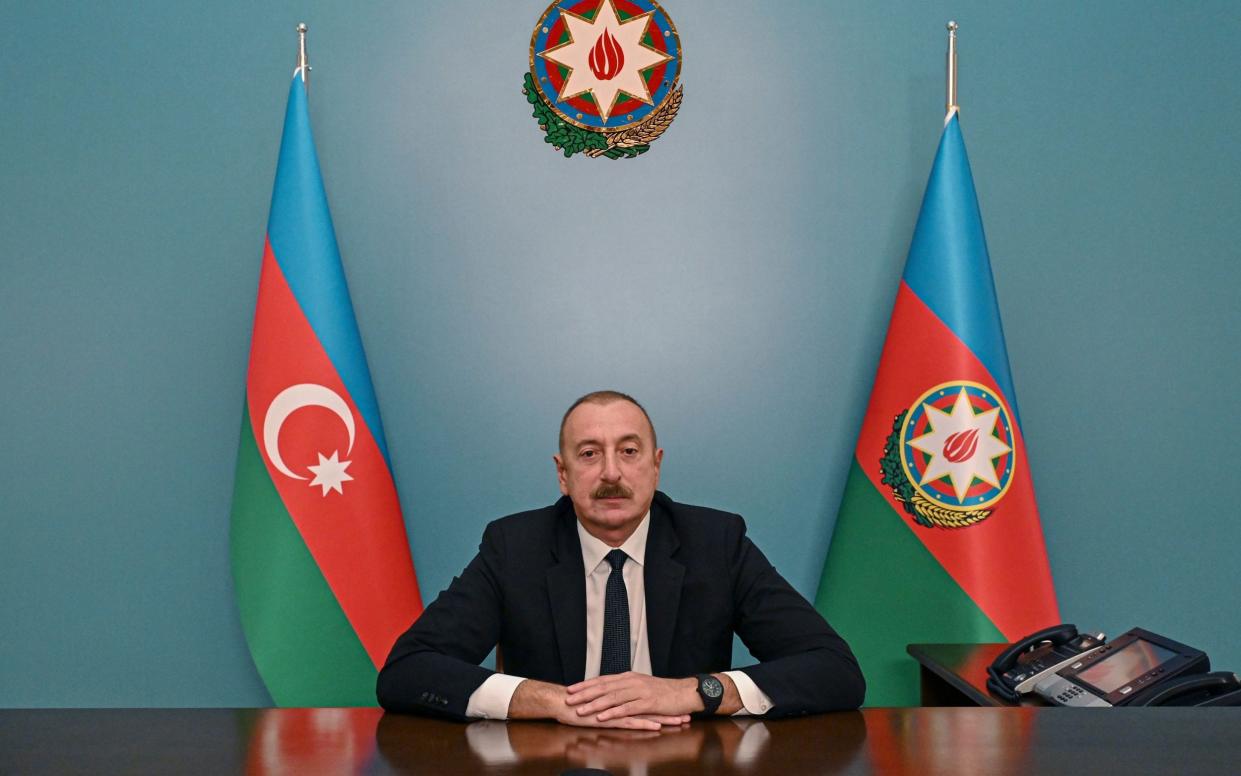 Ilham Aliyev, Azerbaijan's president, was seen laughing and joking with Vladimir Putin two weeks before Russian peacekeepers were withdrawn from Armenia
