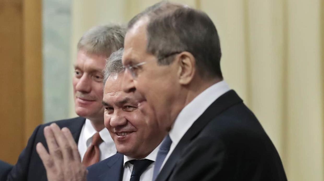 Dmitry Peskov, Sergei Shoigu and Sergei Lavrov, Photo: Getty Images