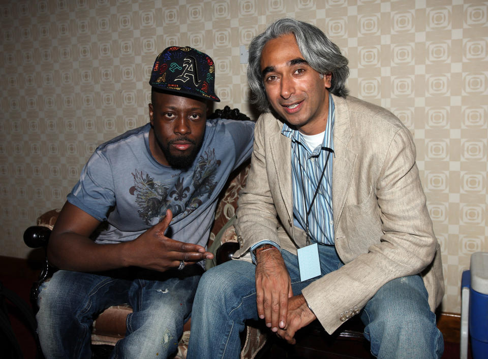 Wyclef Jean and Bhavneet Singh MD and EVP, MTV Networks International attend the MTV Africa Music Awards (MAMA) with Zain at the Moi International Sports Centre on October 10, 2009 in Nairobi, Kenya. (Photo by Gareth Cattermole/Getty Images)