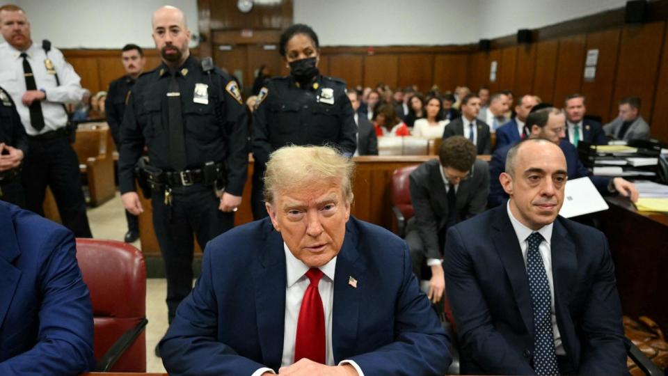 PHOTO: Former President Donald Trump attends his trial at Manhattan Criminal Court in New York City, on May 16, 2024. (Angela Weiss/Pool via Reuters)