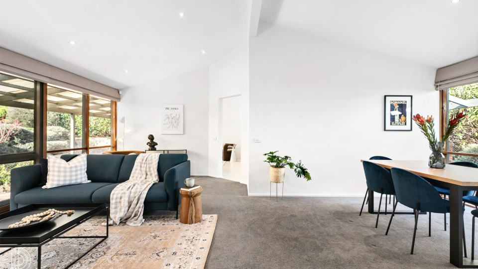 The living and dining room of the $1 million property for sale in Canberra.