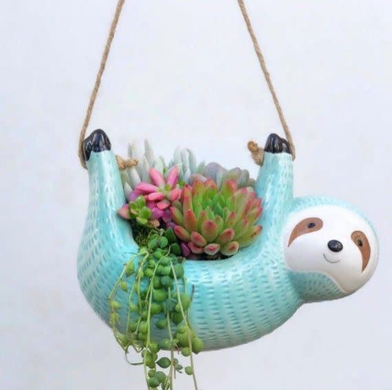 <p><a href="https://go.redirectingat.com?id=74968X1596630&url=https%3A%2F%2Fwww.etsy.com%2Flisting%2F829732835%2Fblue-sloth-hanging-planter-pot-for&sref=https%3A%2F%2Fwww.cosmopolitan.com%2Fstyle-beauty%2Ffashion%2Fg37533545%2Fdirty-santa-gift-ideas%2F" rel="nofollow noopener" target="_blank" data-ylk="slk:Shop Now;elm:context_link;itc:0;sec:content-canvas" class="link ">Shop Now</a></p><p>Blue Sloth Hanging Planter Pot</p><p>etsy.com</p><p>$24.99</p><span class="copyright">Etsy</span>