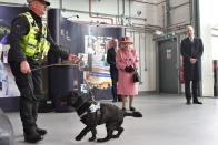 Britain's Queen Elizabeth visits Dstl near Salisbury