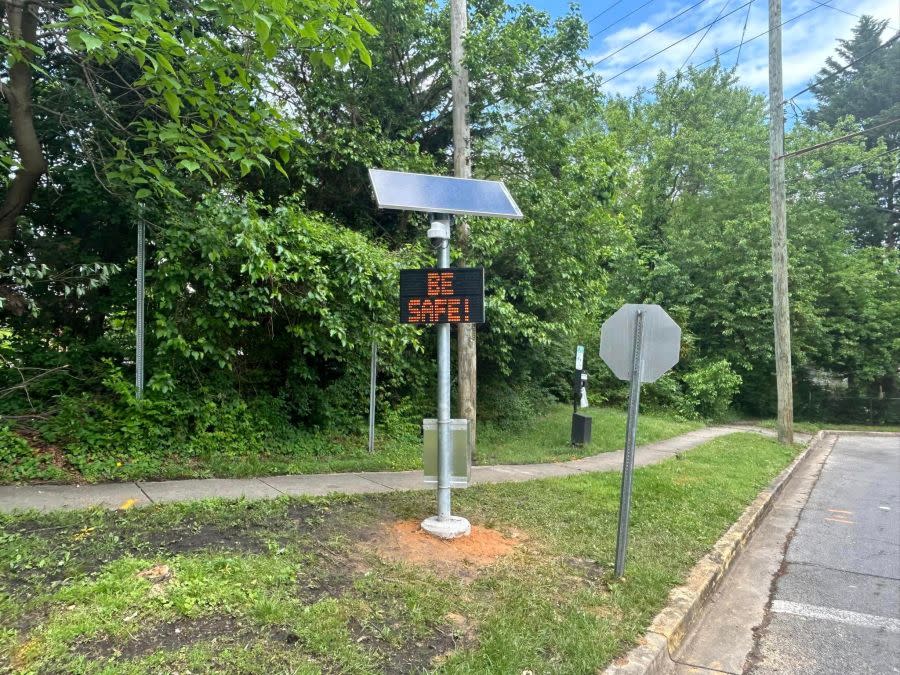One of the new stop sign cameras set up in the Town of Cottage City. (Courtesy of the Cottage City Police Department)