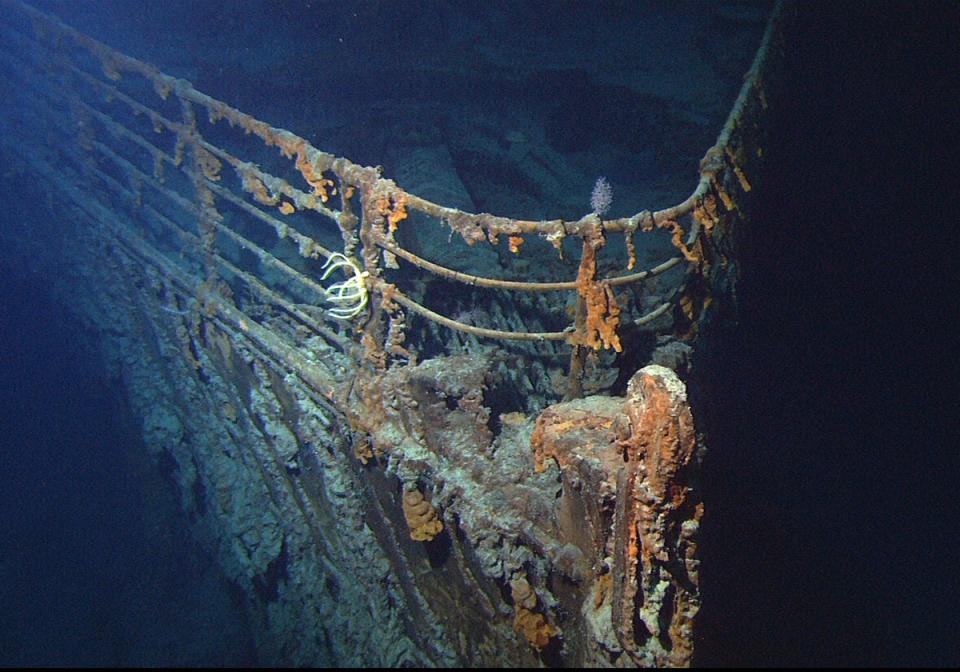 Bow of the RMS Titanic, photographed in 2004 (NOAA)