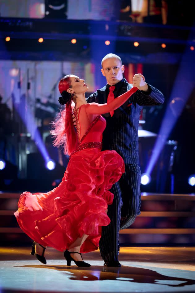 Robert performing with his professional partner Dianne Buswell (Photo: BBC / Guy Levy)