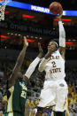 LOUISVILLE, KY - MARCH 15: Edward Daniel #2 of the Murray State Racers shoots the ball over Will Bell #23 of the Colorado State Rams during the second round of the 2012 NCAA Men's Basketball Tournament at KFC YUM! Center on March 15, 2012 in Louisville, Kentucky. (Photo by Jonathan Daniel/Getty Images)