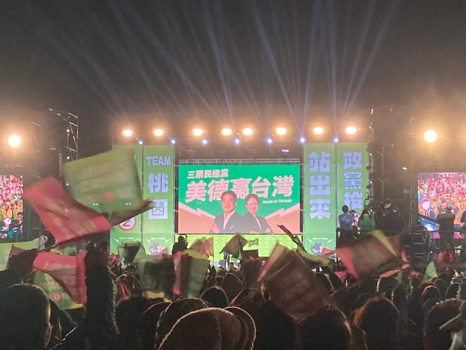 Taiwan's ruling Democratic Progressive Party holds rally in Taoyuan, Taiwan.