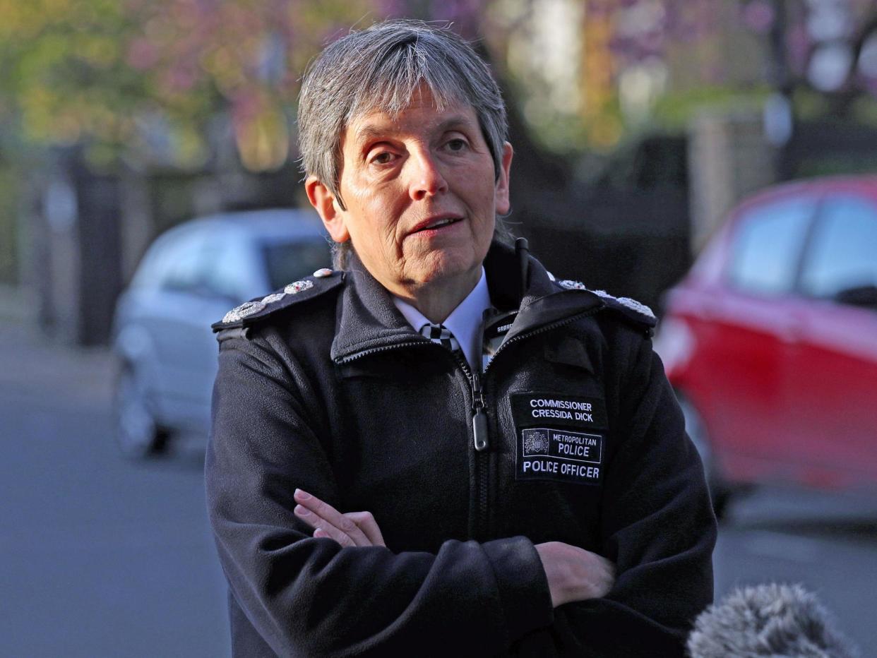 Metropolitan Police Commissioner Cressida Dick attending a raid at an address in Islington, in north London: Yui Mok/PA