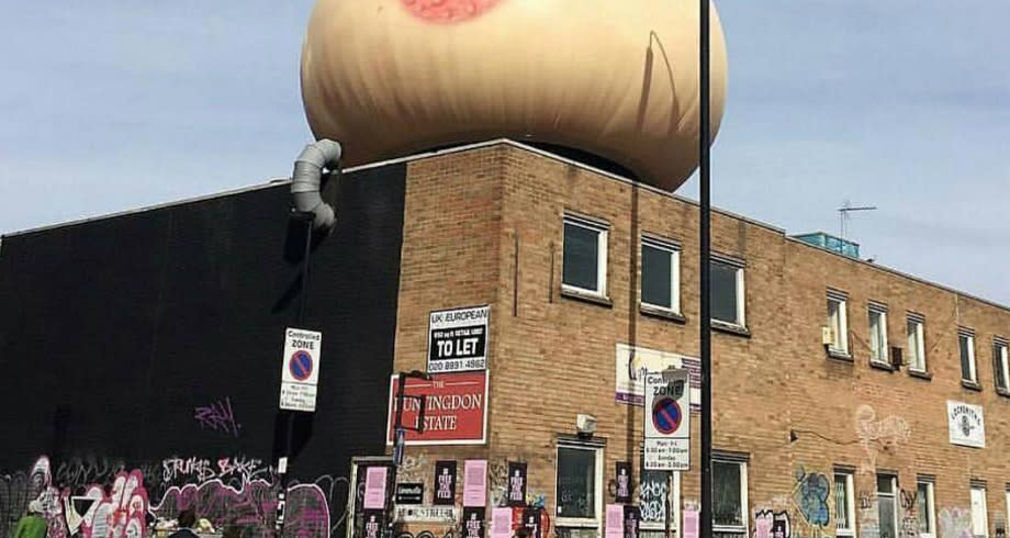 Inflatable breast art