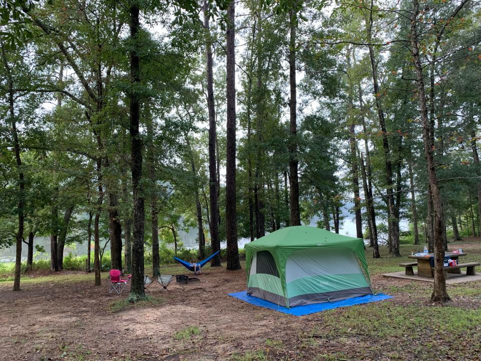 Saba Khonsari and her family's campsite at Huntsville State Park.