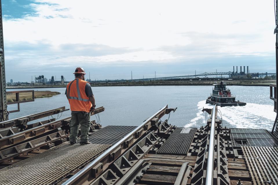 The gateway project includes building an extra rail right-of-way under Hudson Yards in Manhattan to let trains travel from the new tunnel to Penn Station.