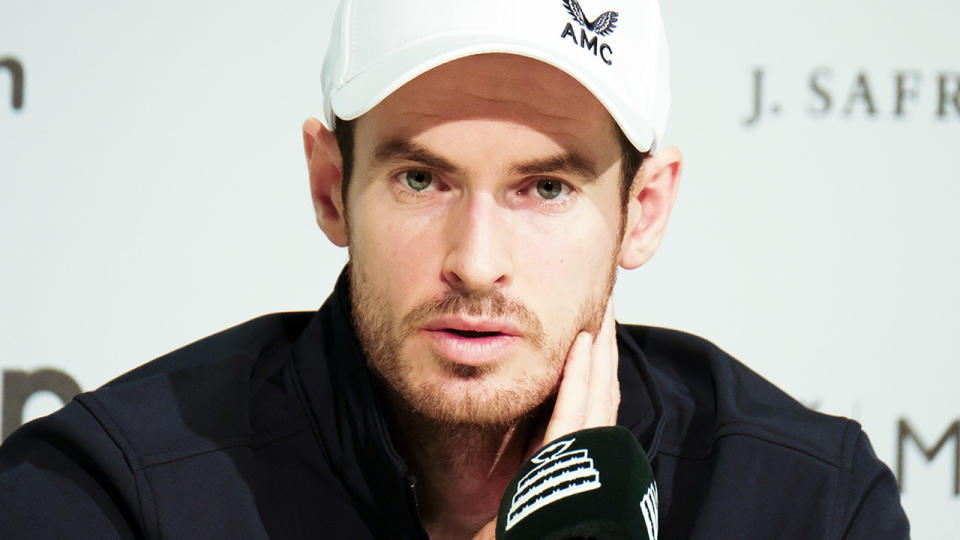 Andy Murray, pictured here speaking to the media during a press conference.