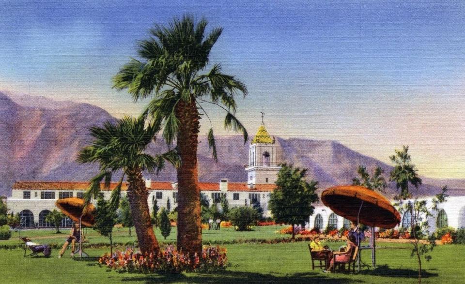 A view of the tower of the El Mirador hotel in Palm Springs.