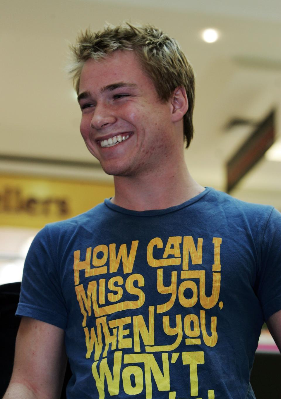 SYDNEY, AUSTRALIA - JULY 15:  Neighbours actor  Sam Clark makes a public appearance to launch the new Neighbours theme song at Westfield Parramatta on July 15, 2007 in Sydney, Australia.  (Photo by Gaye Gerard/Getty Images)