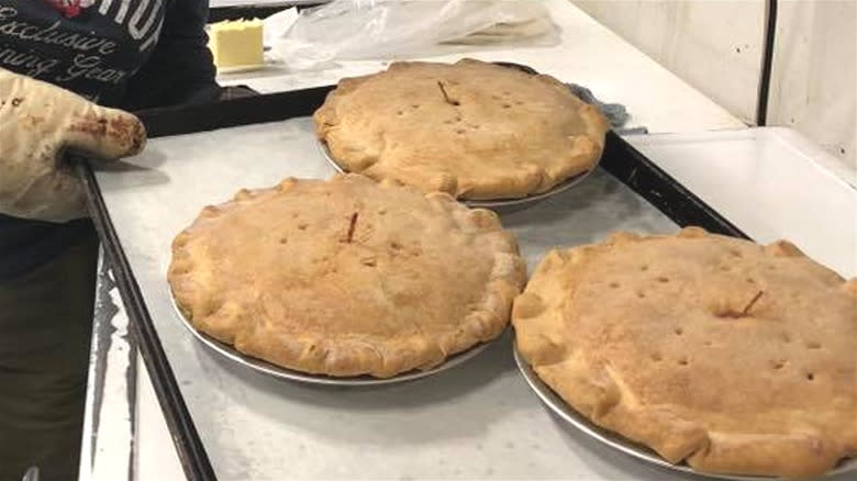 Three freshly baked pies