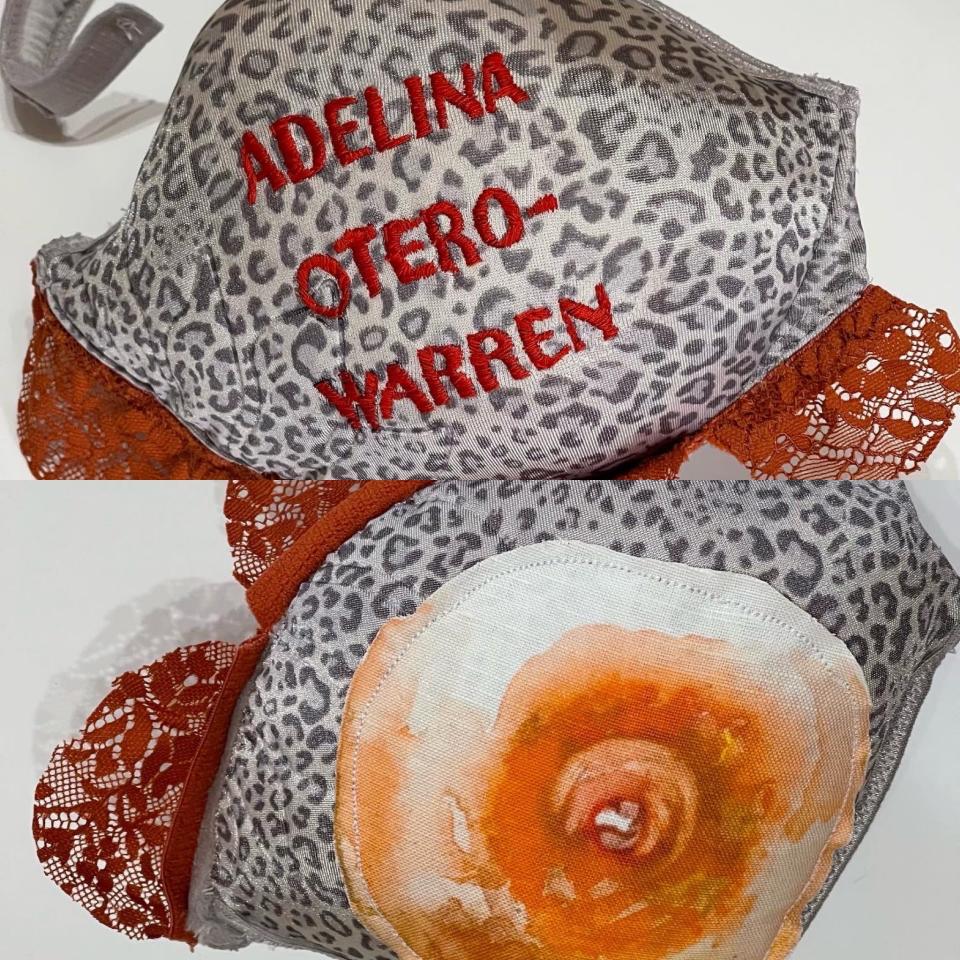 Repurposed bras with the names of Latina feminists etched on them are included in an installation by Farmington artist Rosemary Meza-DesPlas that will open at the end of May at a gallery in Santa Fe.