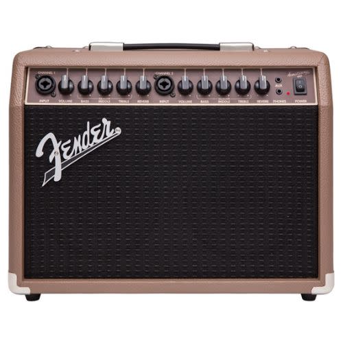 brown and black fender acoustic amp