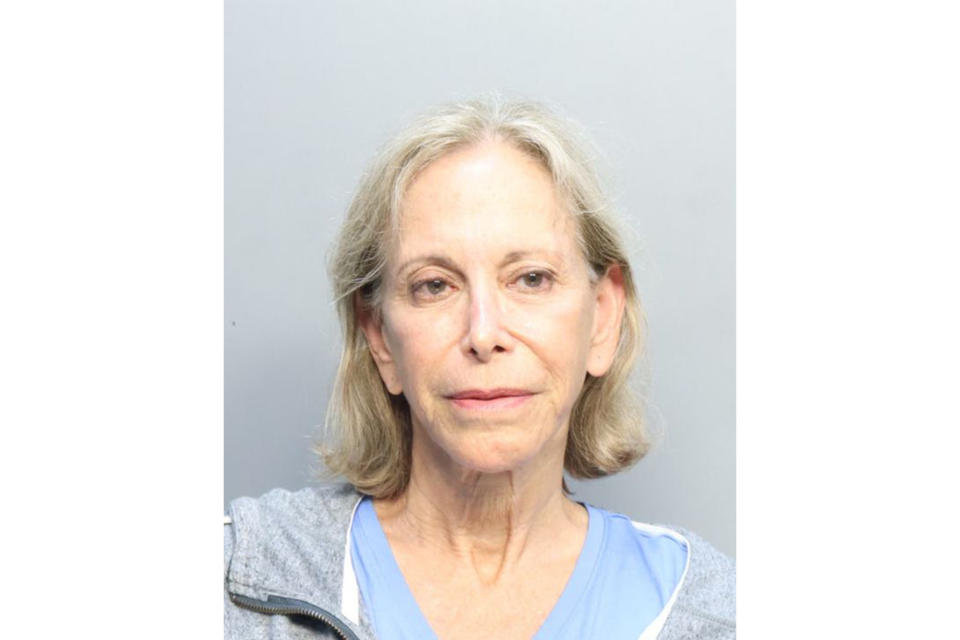 This booking photo provided by the Miami-Dade County Corrections and Rehabilitation shows Donna Adelson. On Monday, Nov. 13, 2023, Adelson, the matriarch of a South Florida family who made their fortune practicing dentistry, was arrested at Miami International Airport on charges of orchestrating the hit-man murder of her ex-son-in-law, one week after her oral surgeon son, Charlie Adelson, was convicted on the same first-degree murder charge. (Miami-Dade County Corrections and Rehabilitation via AP)