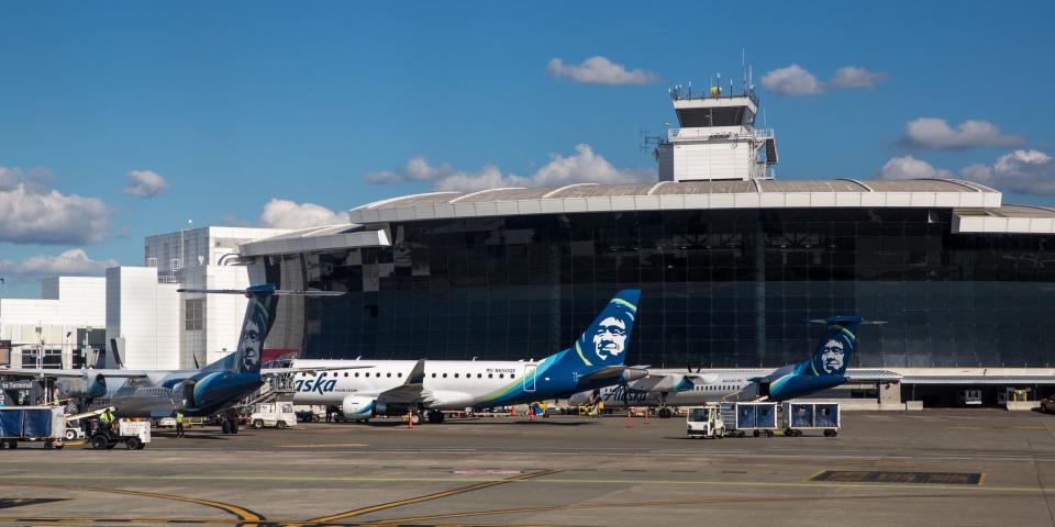 Seattle-Tacoma International Airport is viewed on September 21, 2021.