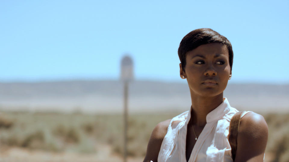 close up of Corinealdi in a scene