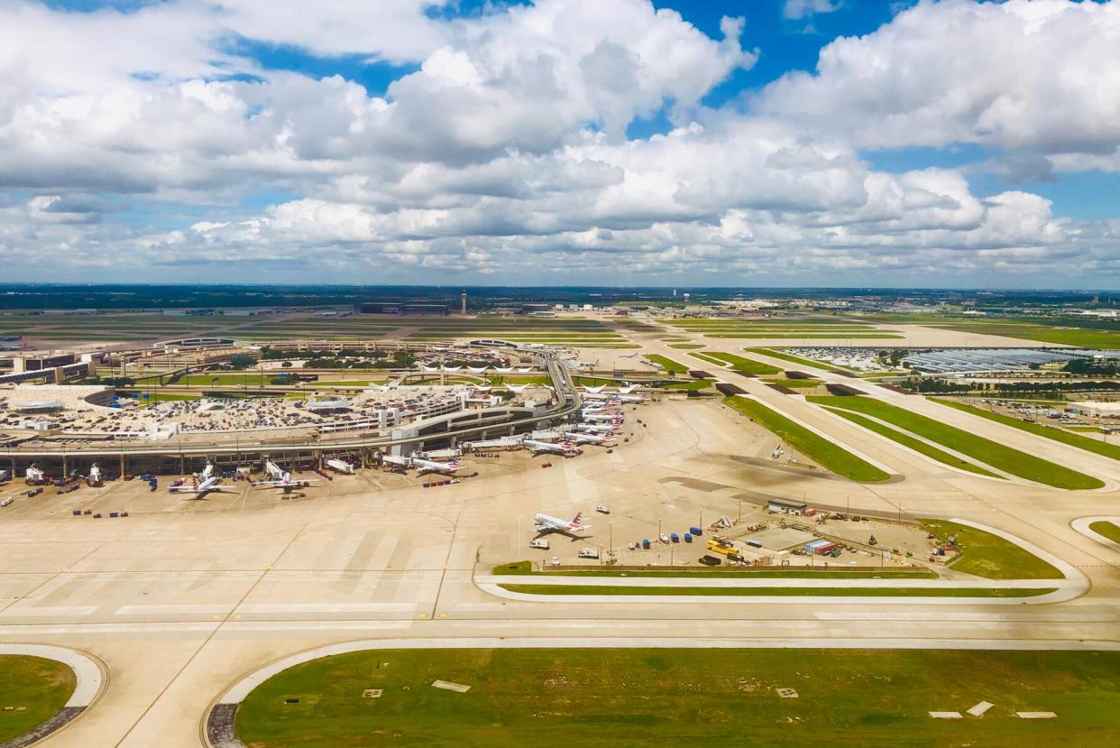 Aerial view of DFW Airport.